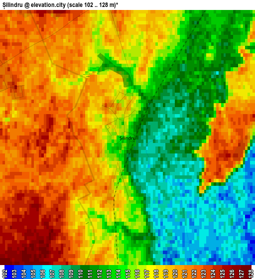 Șilindru elevation map