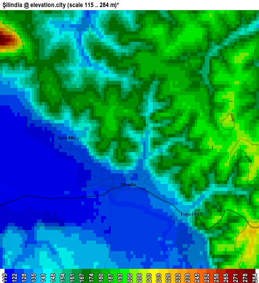 Şilindia elevation map