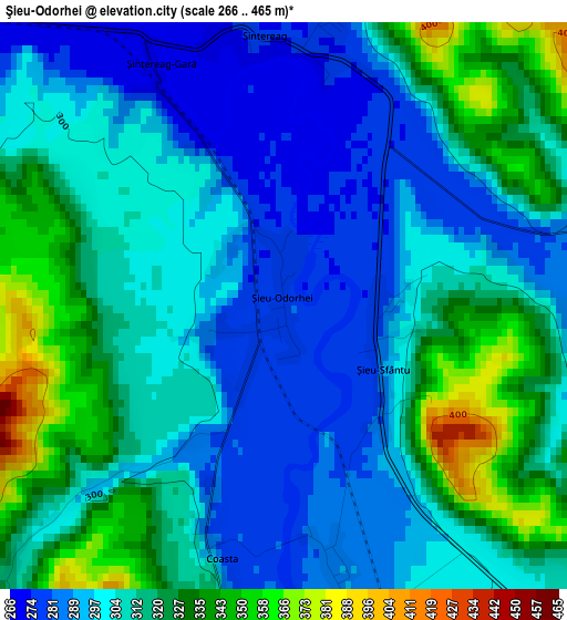 Şieu-Odorhei elevation map