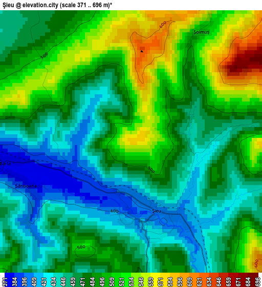 Şieu elevation map