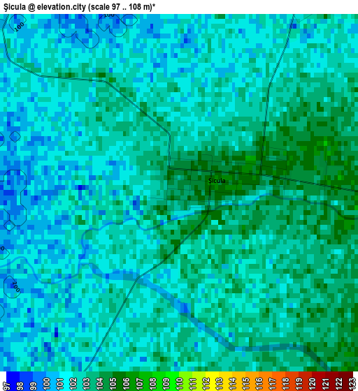 Şicula elevation map