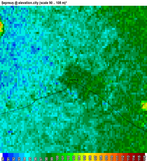 Șepreuș elevation map