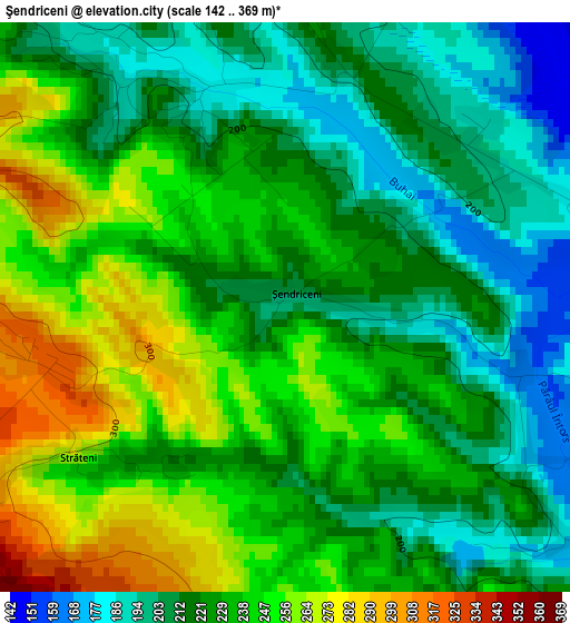 Şendriceni elevation map