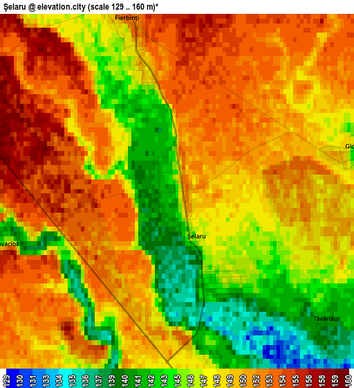 Şelaru elevation map