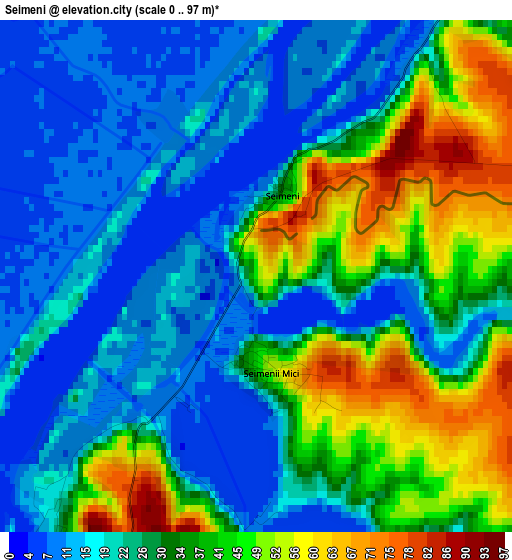 Seimeni elevation map