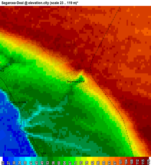 Segarcea-Deal elevation map