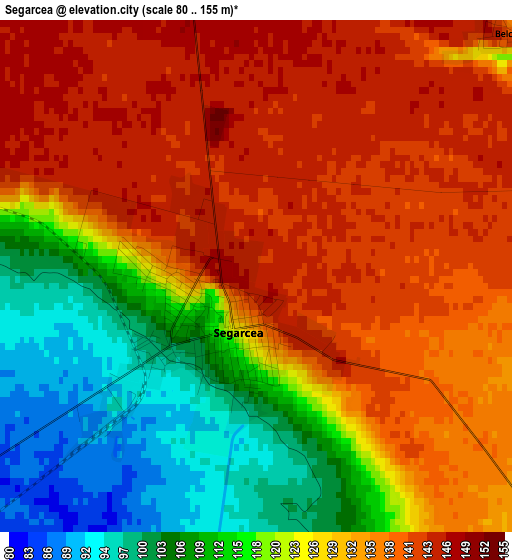 Segarcea elevation map