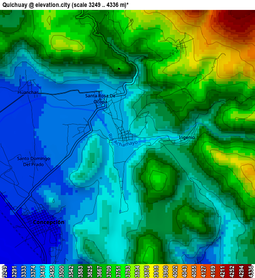 Quichuay elevation map
