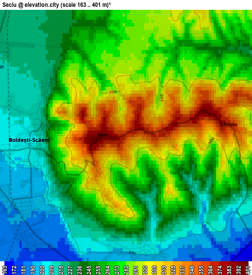 Seciu elevation map