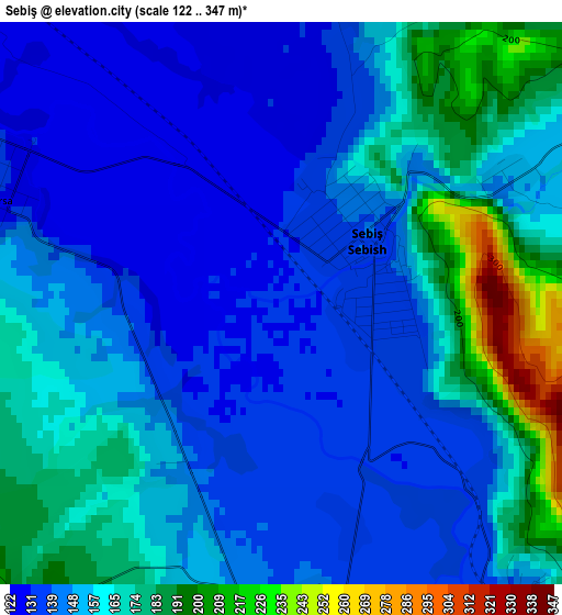 Sebiş elevation map