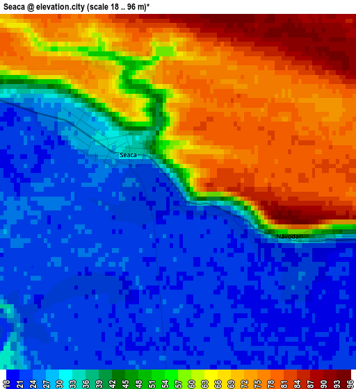 Seaca elevation map