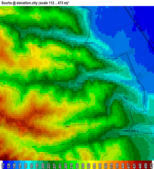 Scurta elevation map