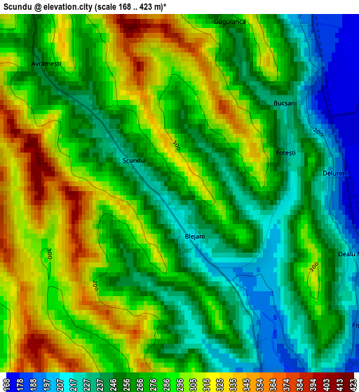 Scundu elevation map