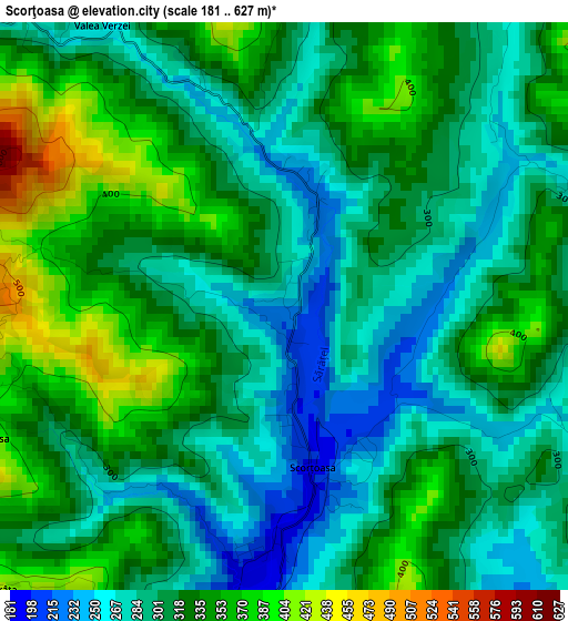 Scorţoasa elevation map