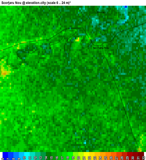 Scorţaru Nou elevation map