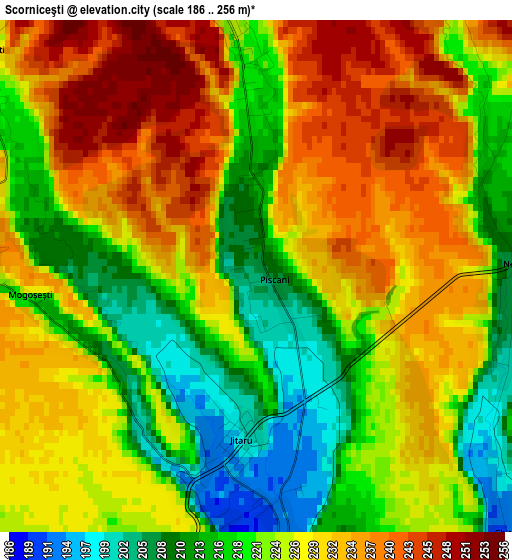 Scorniceşti elevation map