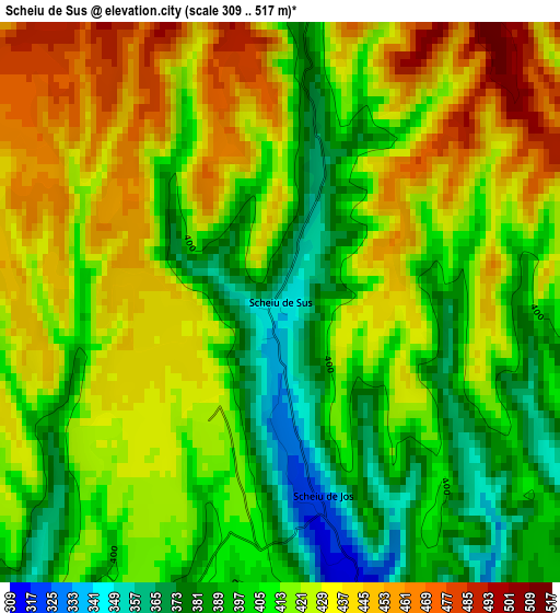 Scheiu de Sus elevation map