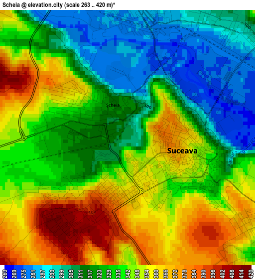 Scheia elevation map