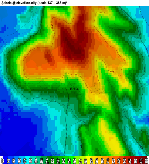 Şcheia elevation map