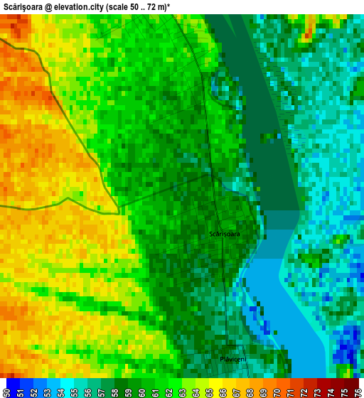 Scărişoara elevation map