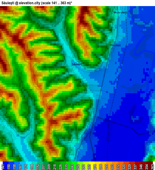 Săuleşti elevation map