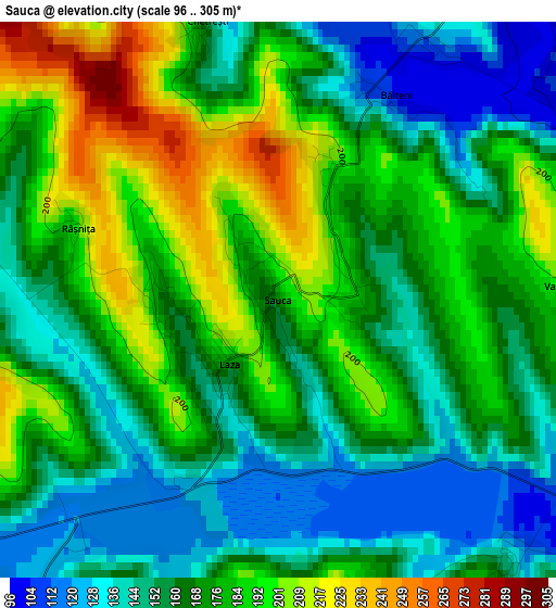 Sauca elevation map