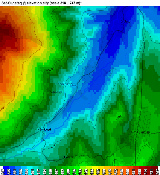 Sat-Șugatag elevation map