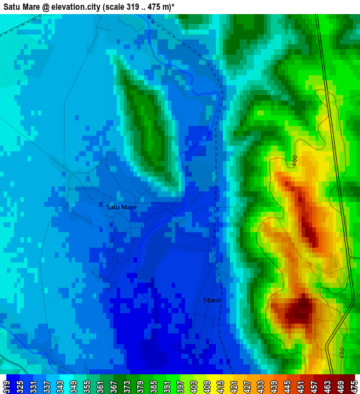 Satu Mare elevation map