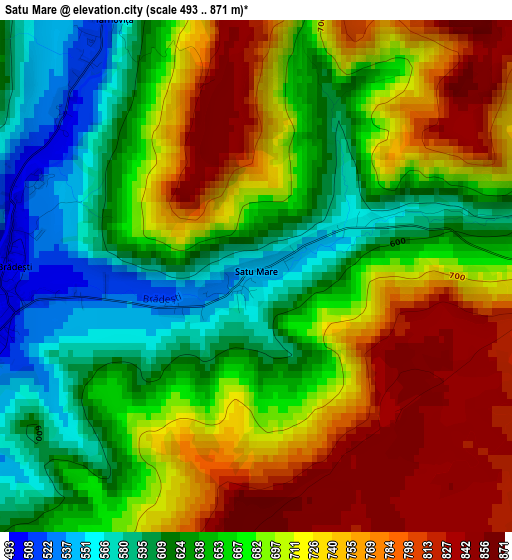 Satu Mare elevation map