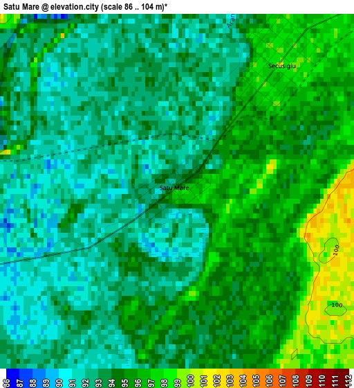 Satu Mare elevation map