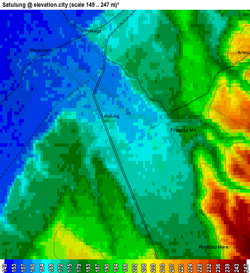 Satulung elevation map