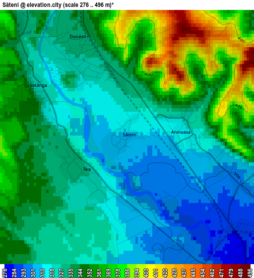 Săteni elevation map