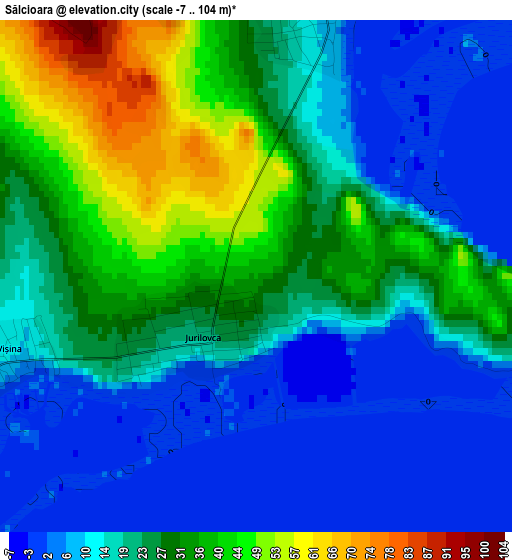 Sălcioara elevation map