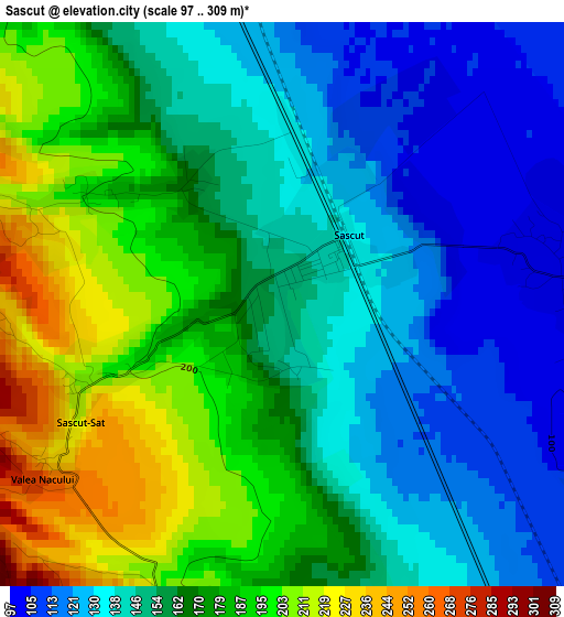 Sascut elevation map