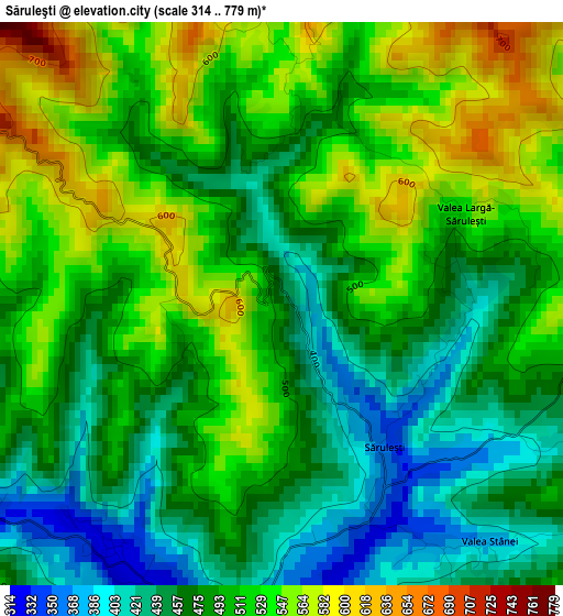 Săruleşti elevation map