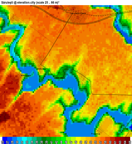 Săruleşti elevation map