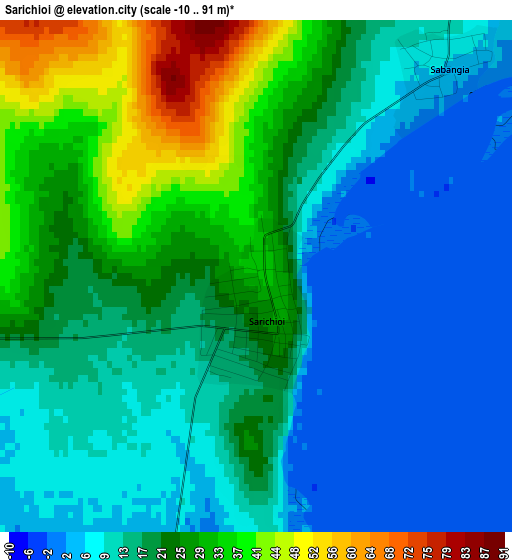 Sarichioi elevation map