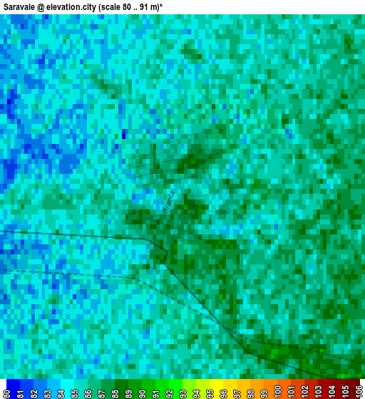 Saravale elevation map