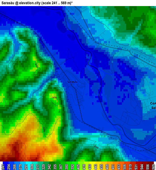 Sarasău elevation map