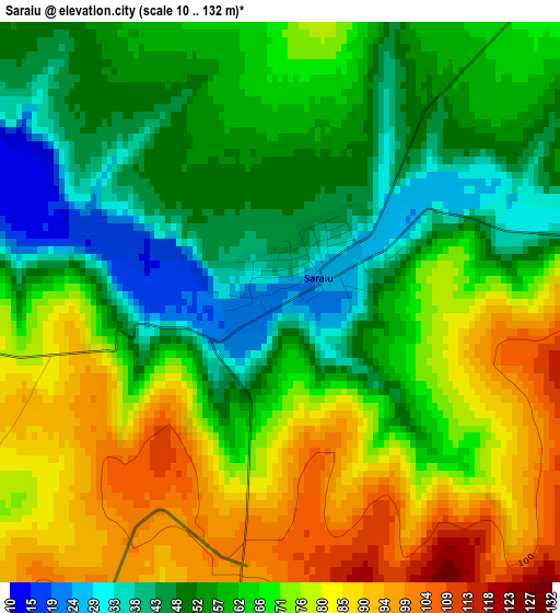 Saraiu elevation map