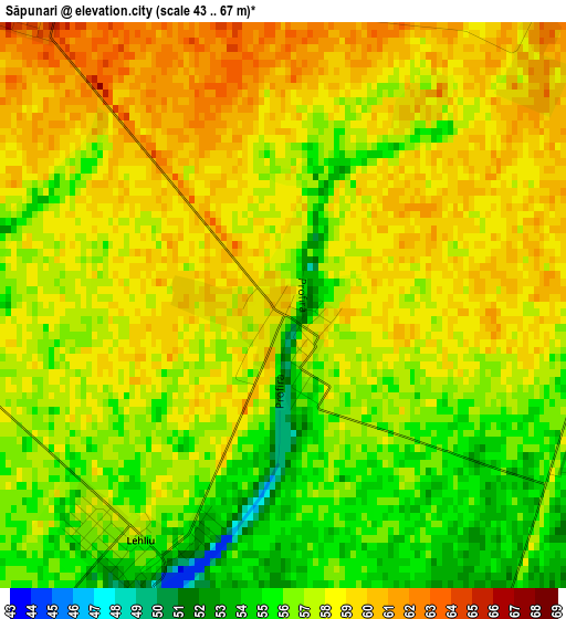 Săpunari elevation map