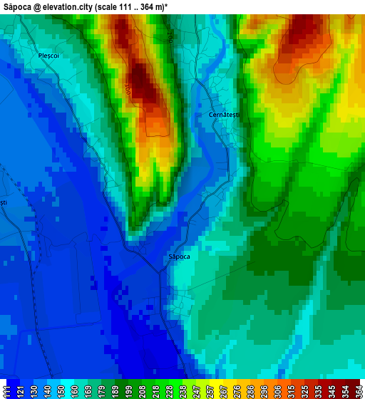 Săpoca elevation map