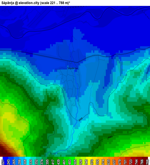 Săpânţa elevation map