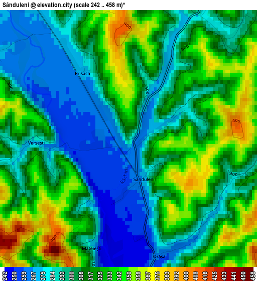 Sănduleni elevation map