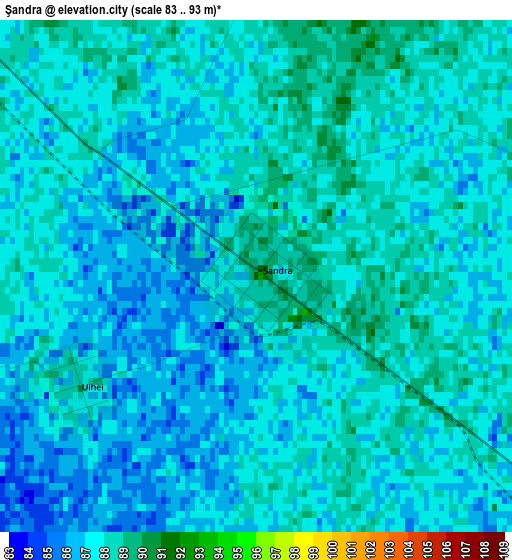 Şandra elevation map