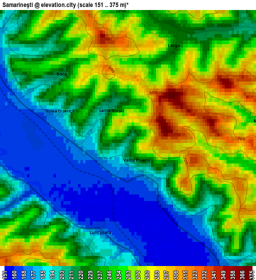 Samarineşti elevation map