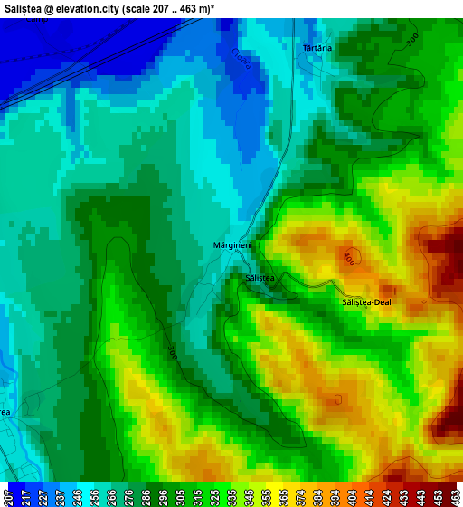 Săliștea elevation map