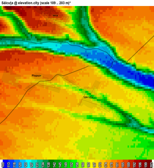 Sălcuţa elevation map