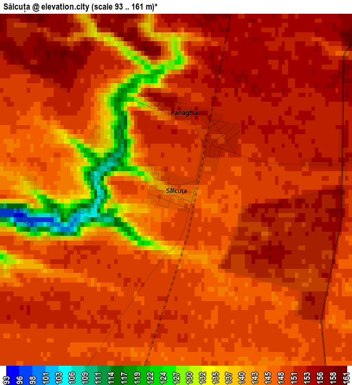 Sălcuța elevation map