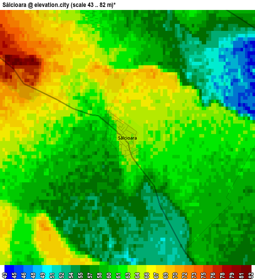 Sălcioara elevation map